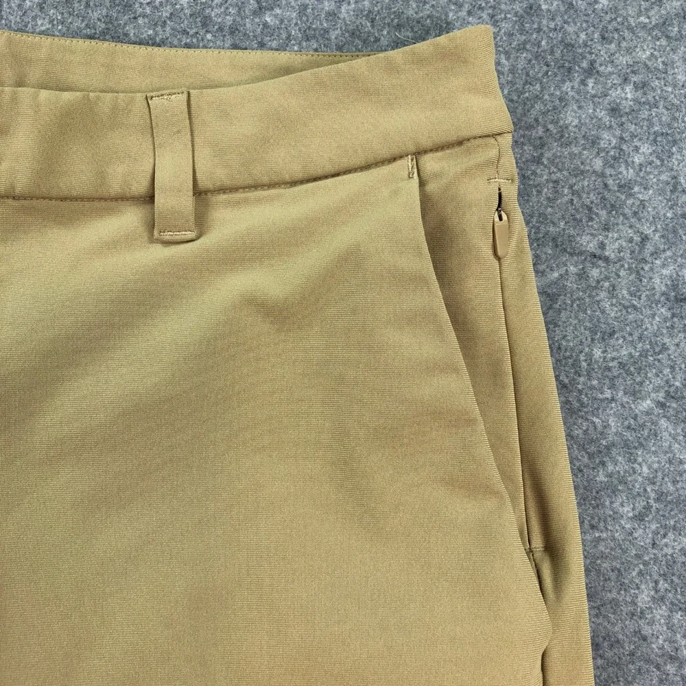 Lululemon Mens Commission Short 32 Golf Chino Warpstreme Khaki Tan Mid Rise Gym